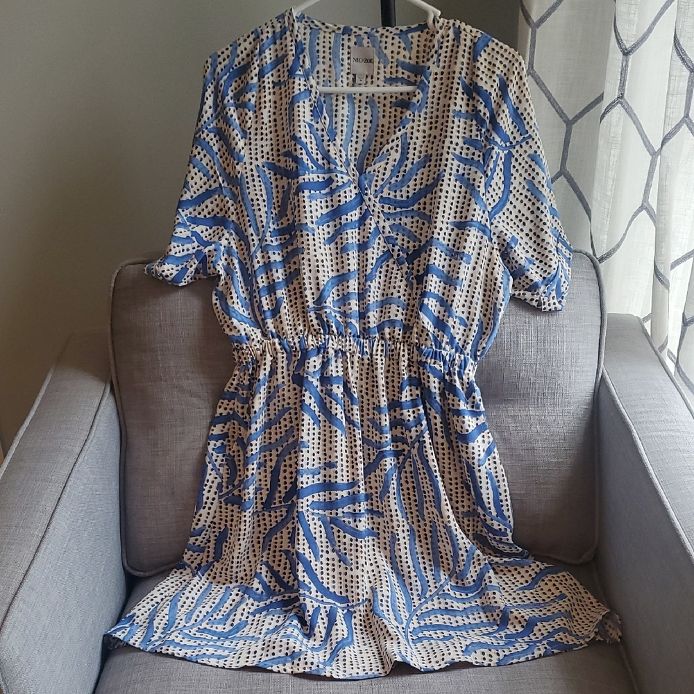 Blue and White Patterned Dress